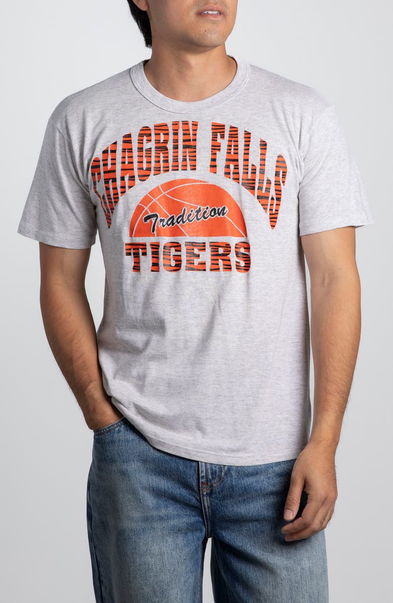 Elwood Vintage Chagrin Falls Basketbal Tee, Main, color, Grey