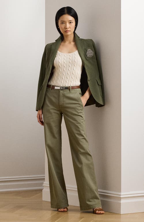 RALPH LAUREN LAUREN RALPH LAUREN WIDE LEG COTTON TWILL PANTS 