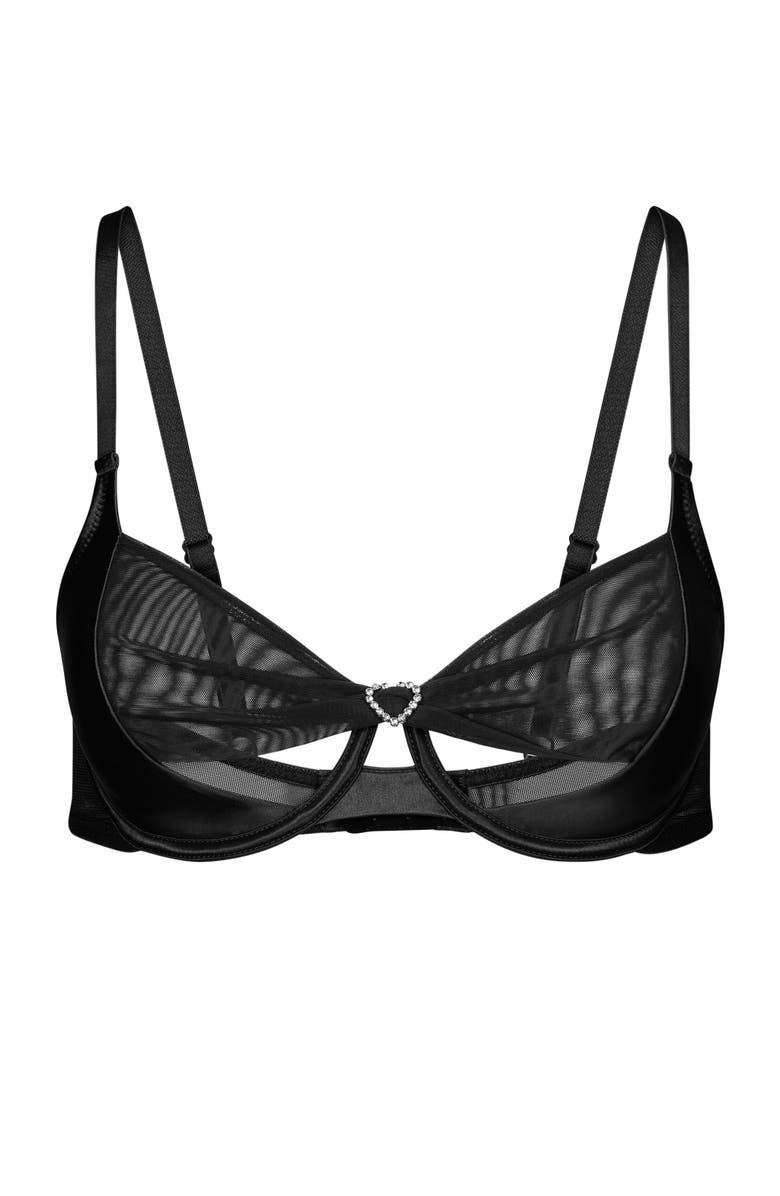 Adore Me Libi Unlined Demi Bra, Alternate, color, Black