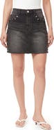 Kensie Studded High Waist Denim Miniskirt