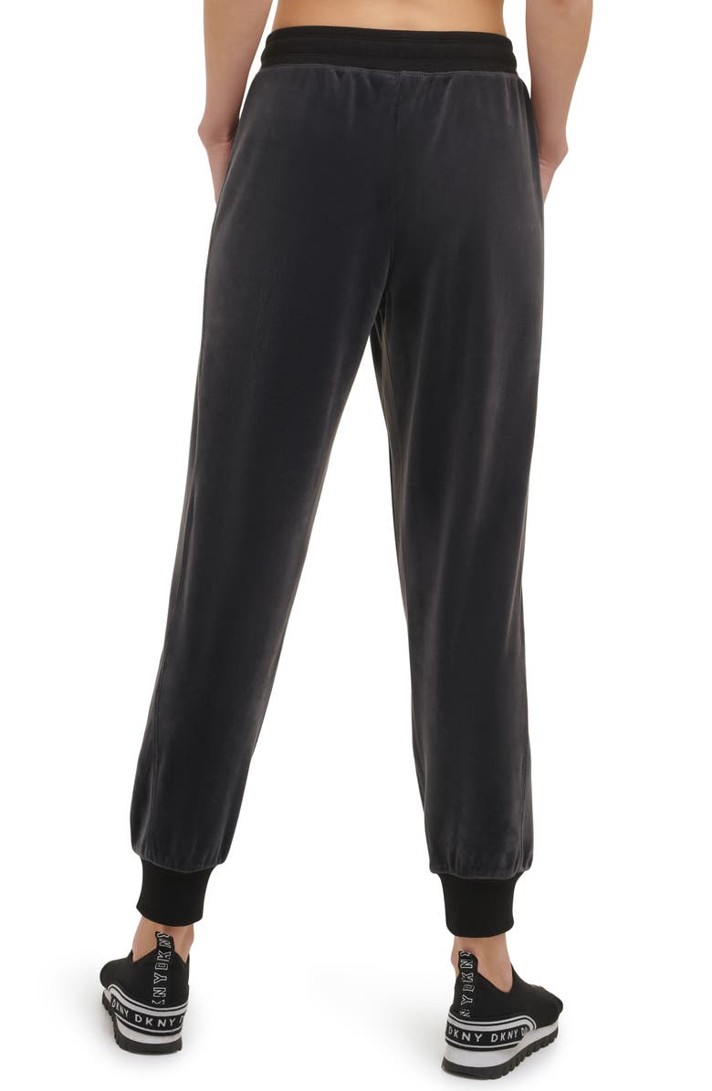 DKNY SPORT Relaxed Velour Joggers, Alternate, color, 