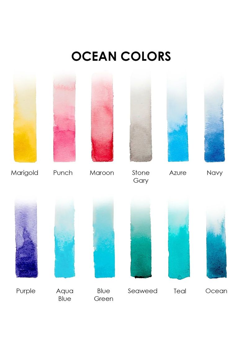Ocean Themed Watercolor Coloring Club Box, Alternate, color, Ocean