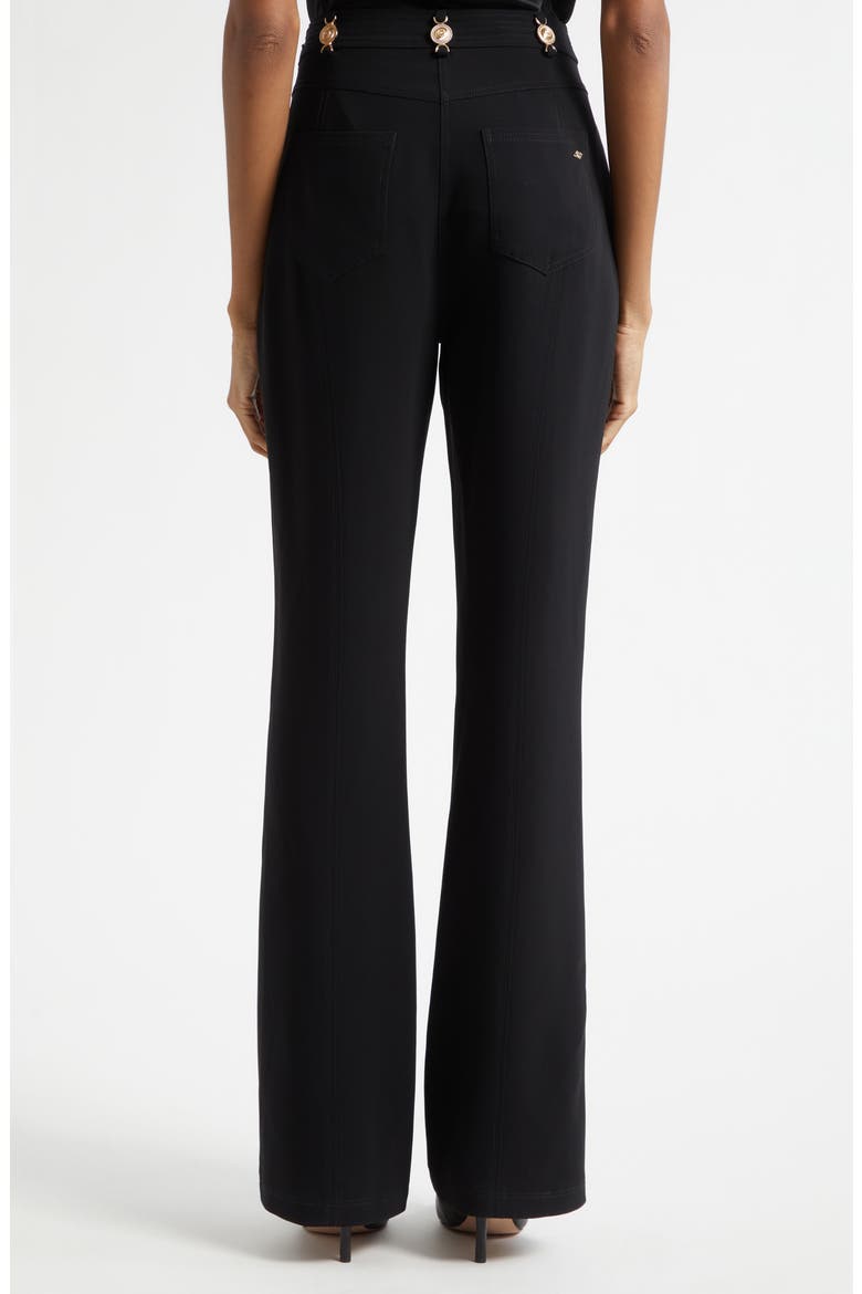 Mallie High Waist Bootcut Pants, Alternate, color, BLACK
