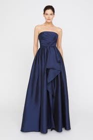 Theia Esmerina Taffeta Asymmetric Neck Gown