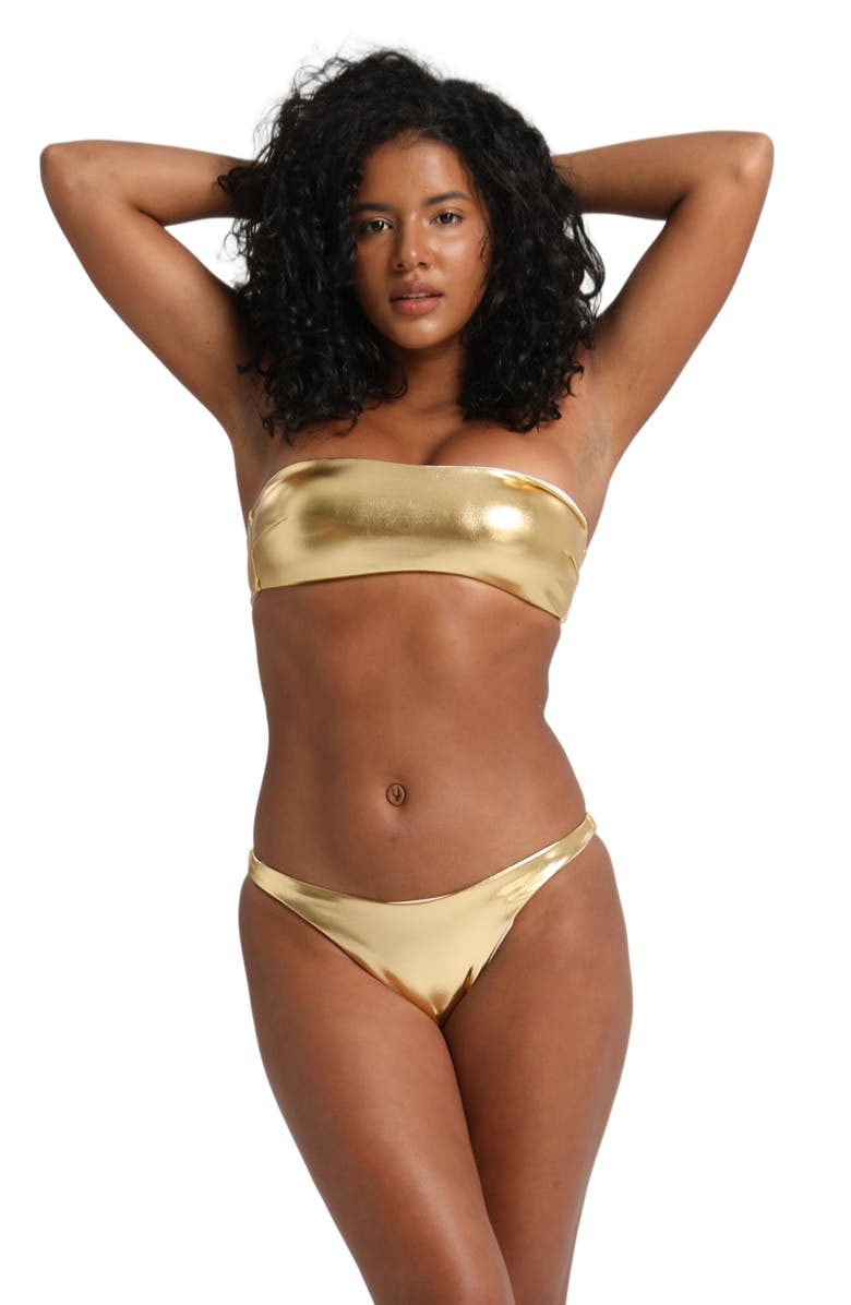 LECHERY<sup>®</sup> Lustrous Bandeau Bikini Top, Main, color, 
