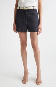 Eleventy Sequin Cotton Blend Tweed Shorts