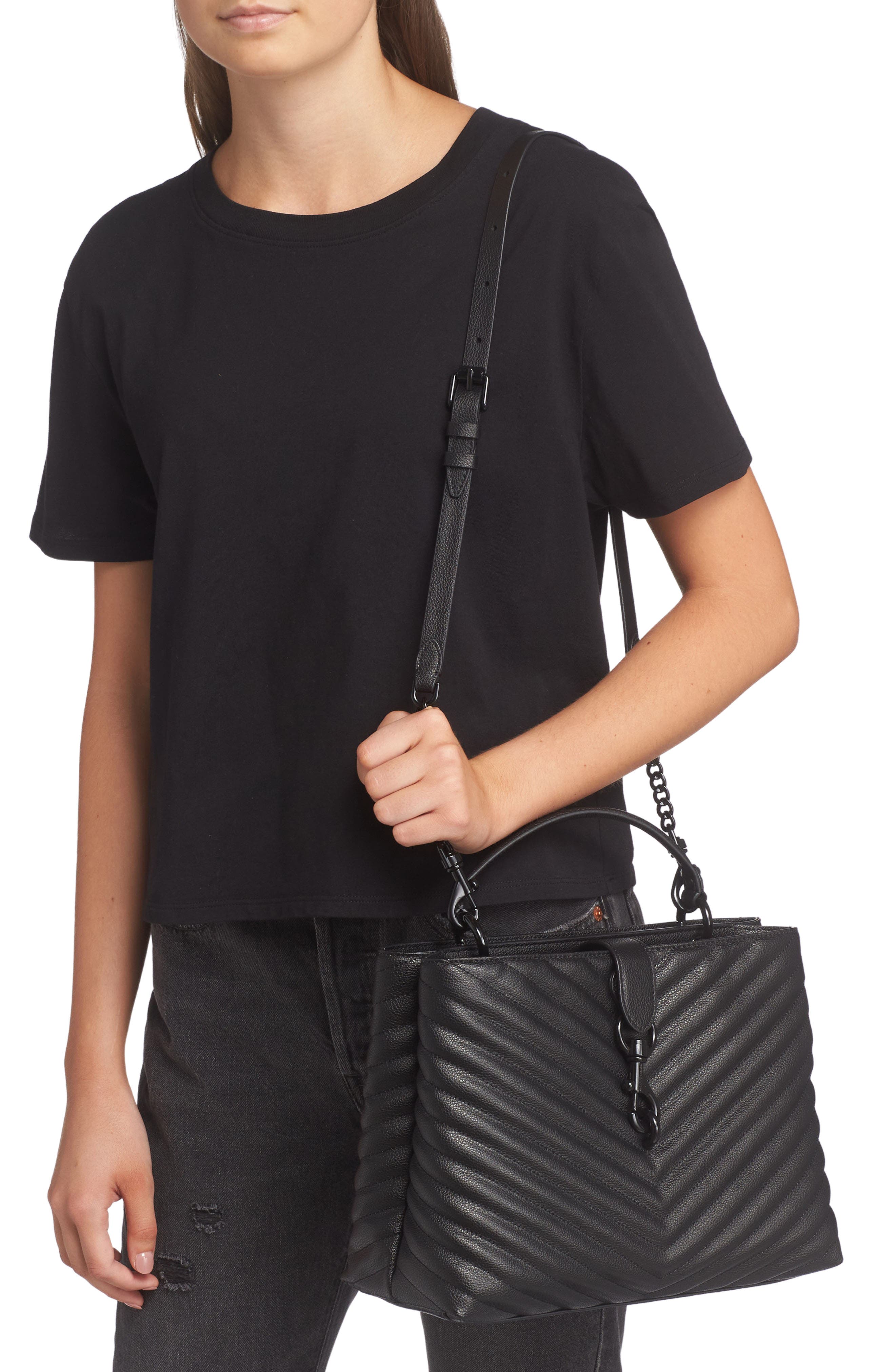 Rebecca Minkoff Edie Large Leather Top Handle Satchel, Alternate, color, 
