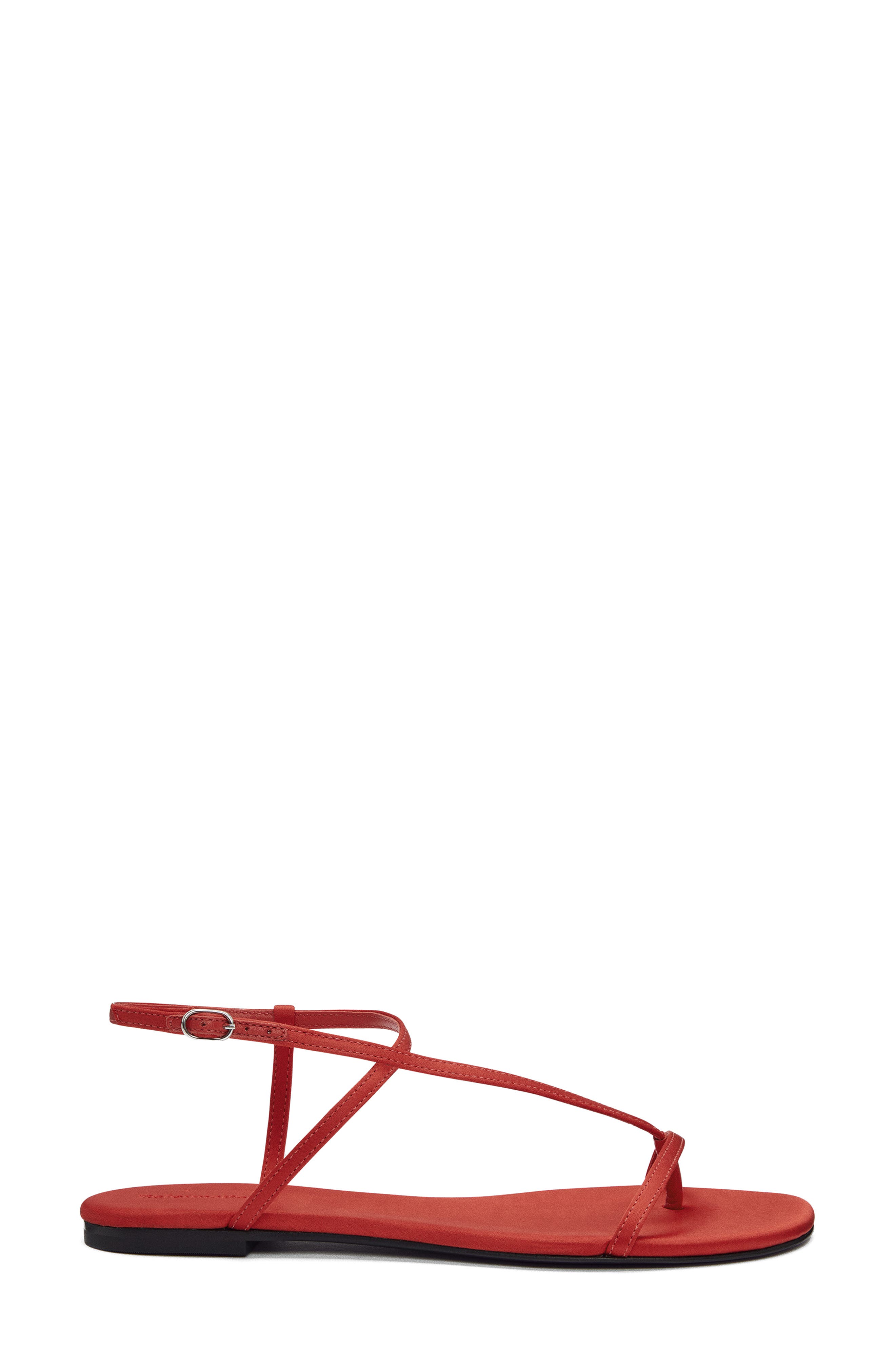 Pina Flat Sandal, Alternate, color, POPPY SATIN