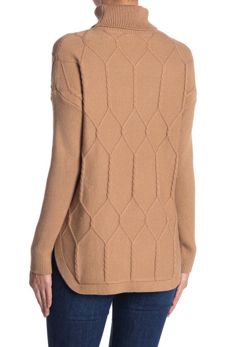Belldini Turtleneck Cable Knit Pullover Tunic Sweater, Alternate, color, 