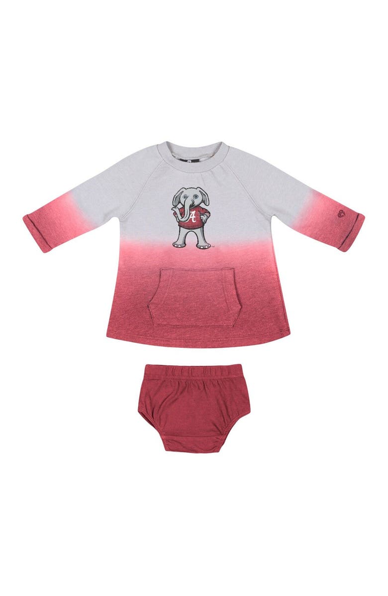 COLOSSEUM Newborn & Infant Colosseum Gray/Crimson Alabama Crimson Tide Hand in Hand Ombre Dress & Bloomers Set, Alternate, color, Gray