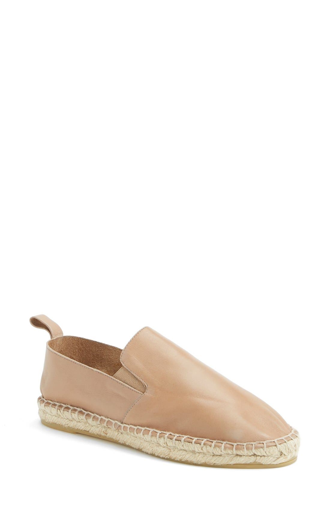 'Robin' Espadrille Flat, Main, color, CAPPUCCINO LEATHER