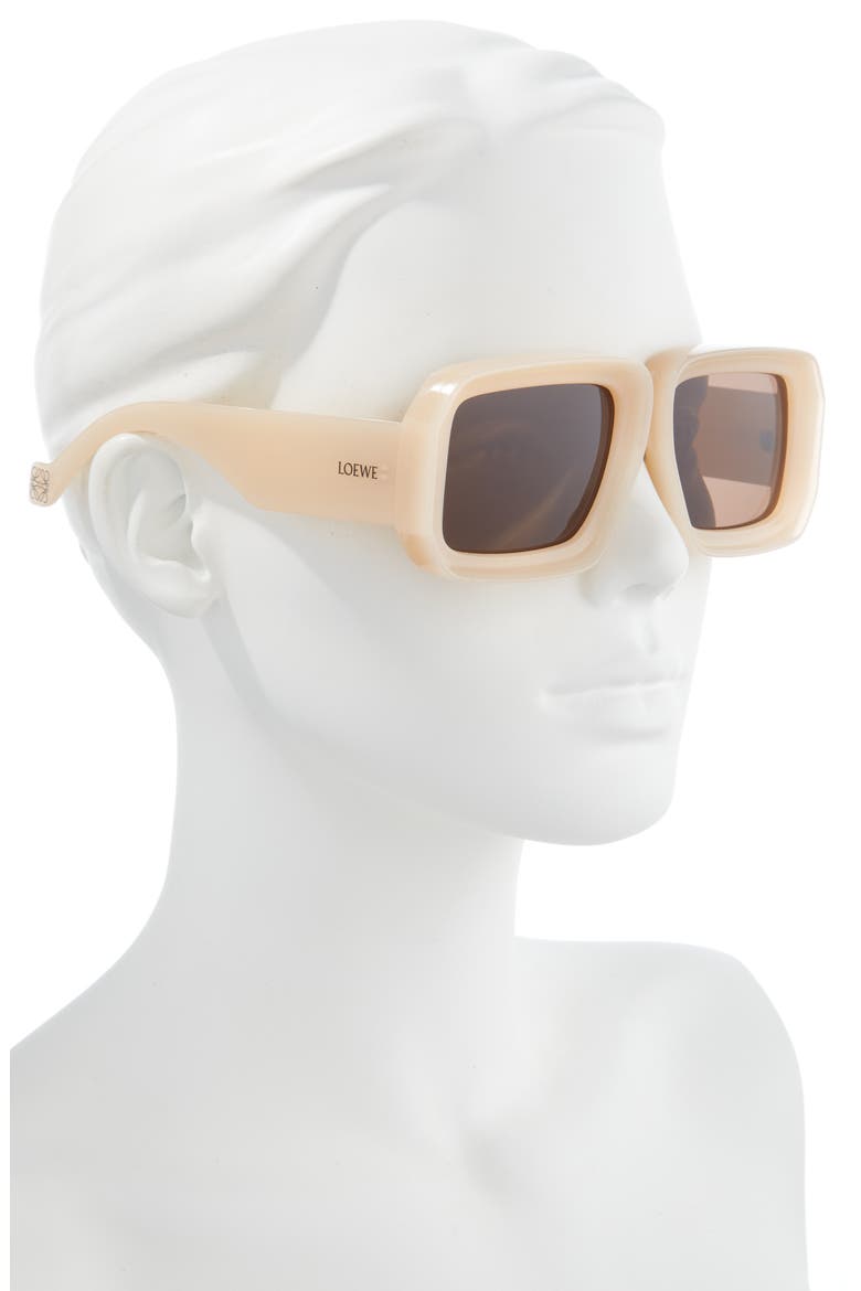 56mm Square Sunglasses, Alternate, color, SHINY BEIGE / BROWN