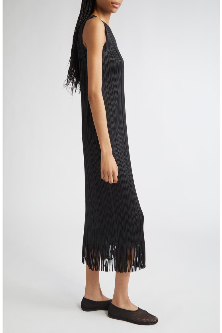 Pleats Please Issey Miyake Wave Pleated Sleeveless Midi Dress
