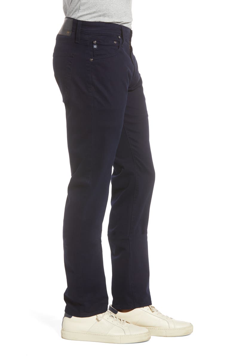 AG Tellis Sueded Stretch Sateen Slim Leg Pants, Alternate, color, Rich Navy