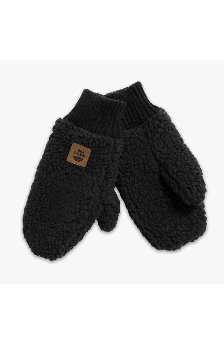 Turtle Fur High Pile Fleece Freestyle Mittens, Main, color, Black
