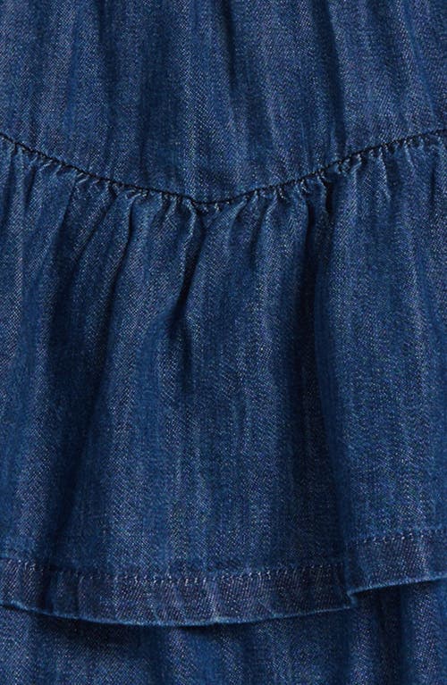 Nordstrom Kids' Tiered Denim Skort In Sapphire Blue Wash