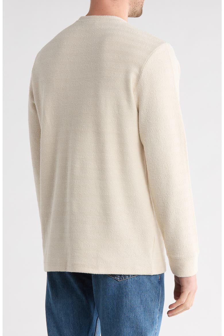 Herringbone Cotton French Terry Sweatshirt, Alternate, color, BONE
