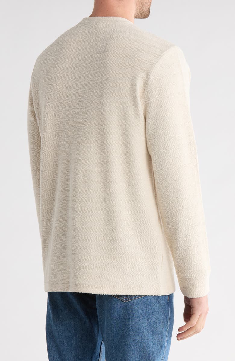 Vince Herringbone Cotton French Terry Sweatshirt, Alternate, color, Bone