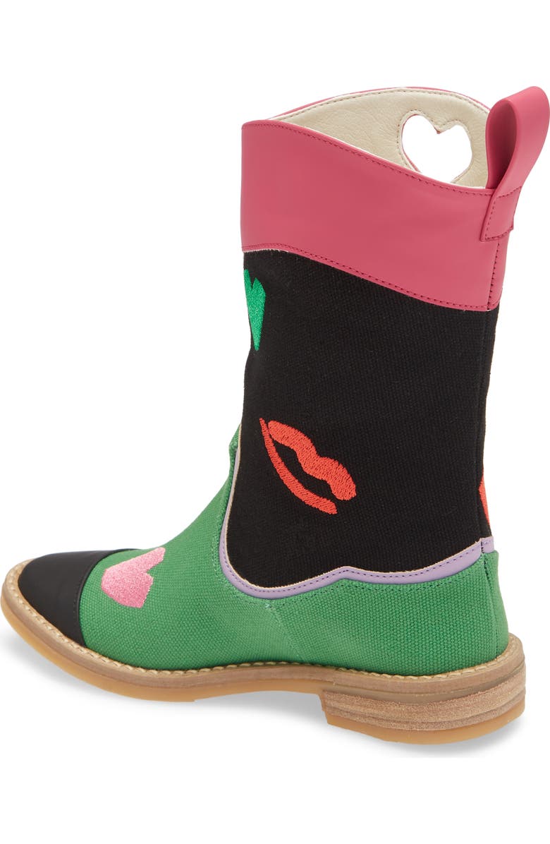 Stella McCartney Kids Rainbow Embroidered Western Boot, Alternate, color,