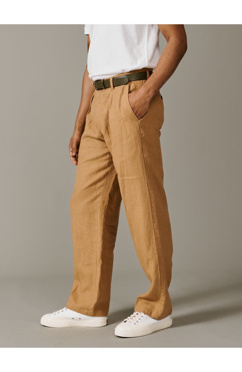 Aubin Belvedere Relaxed Linen Trouser, Alternate, color, Mustard