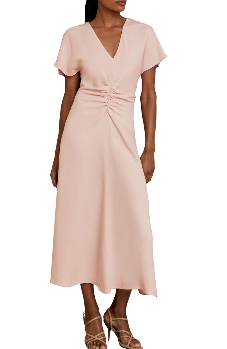 Reiss Rowe Dolman Sleeve Jersey Midi Dress, Main, color, Pale Pink