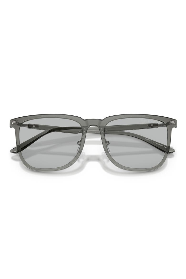 56mm Irregular Sunglasses, Alternate, color, SHINY GREY / LIGHT GREY