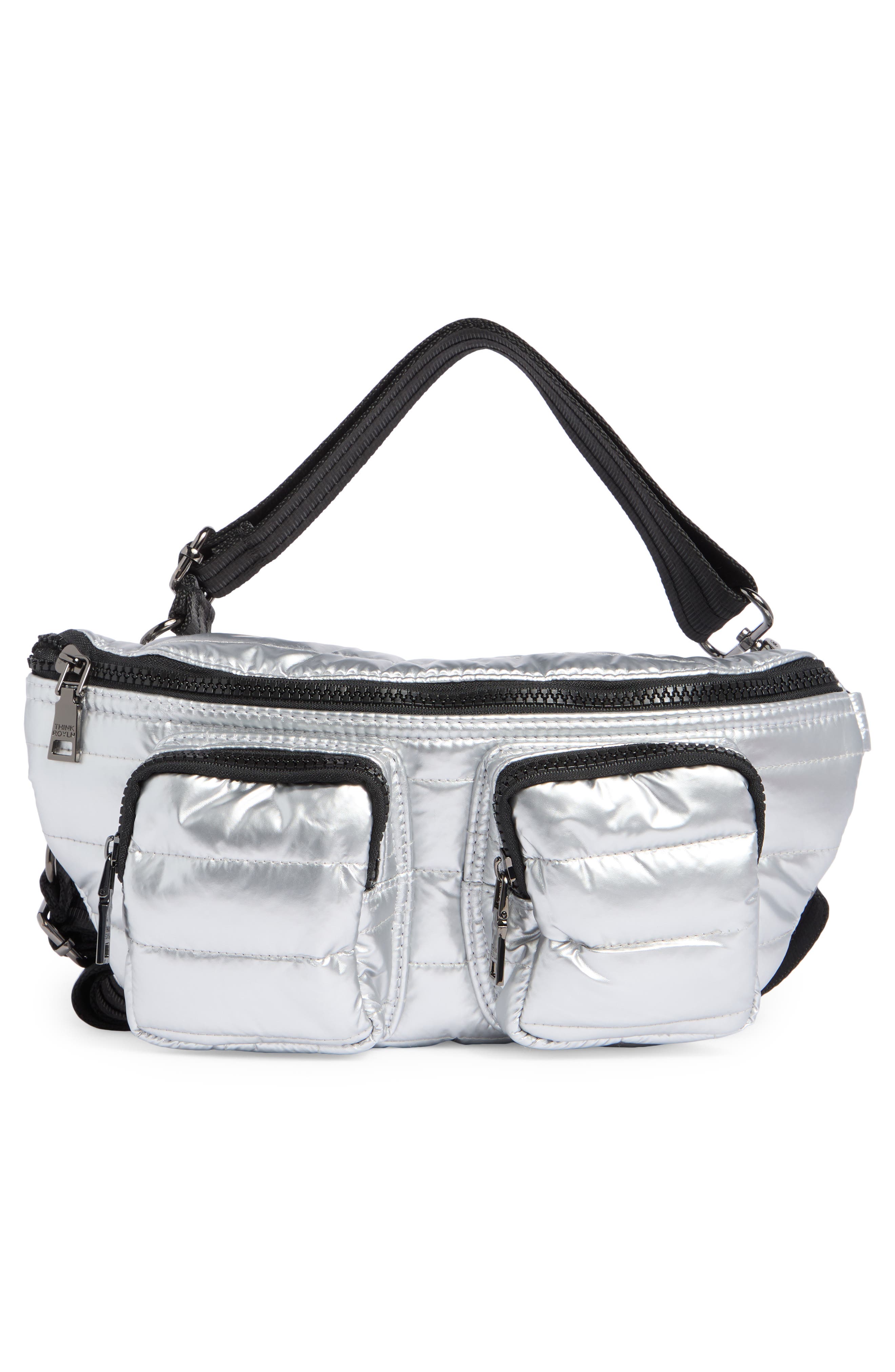 THINK ROYLN Double Down Crossbody Bag, Alternate, color, Pearl Silver