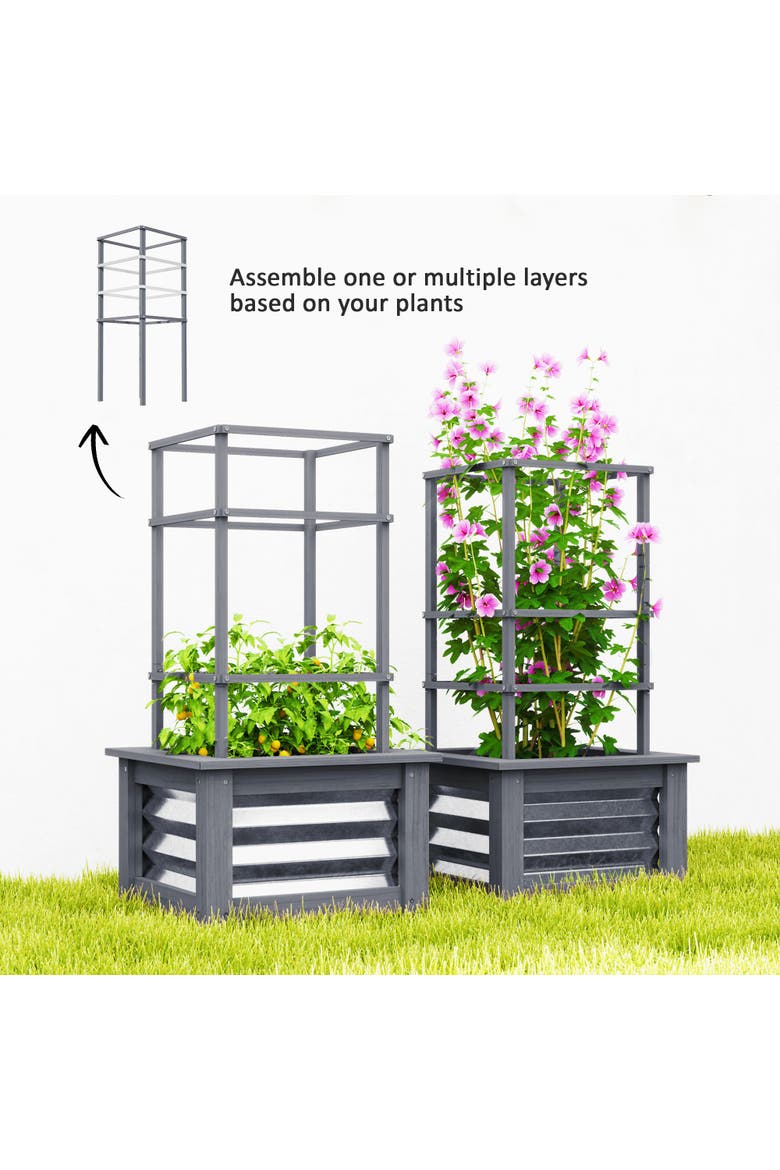 Raised with Steel Sides, Raised Garden Bed, Alternate, color, Gray