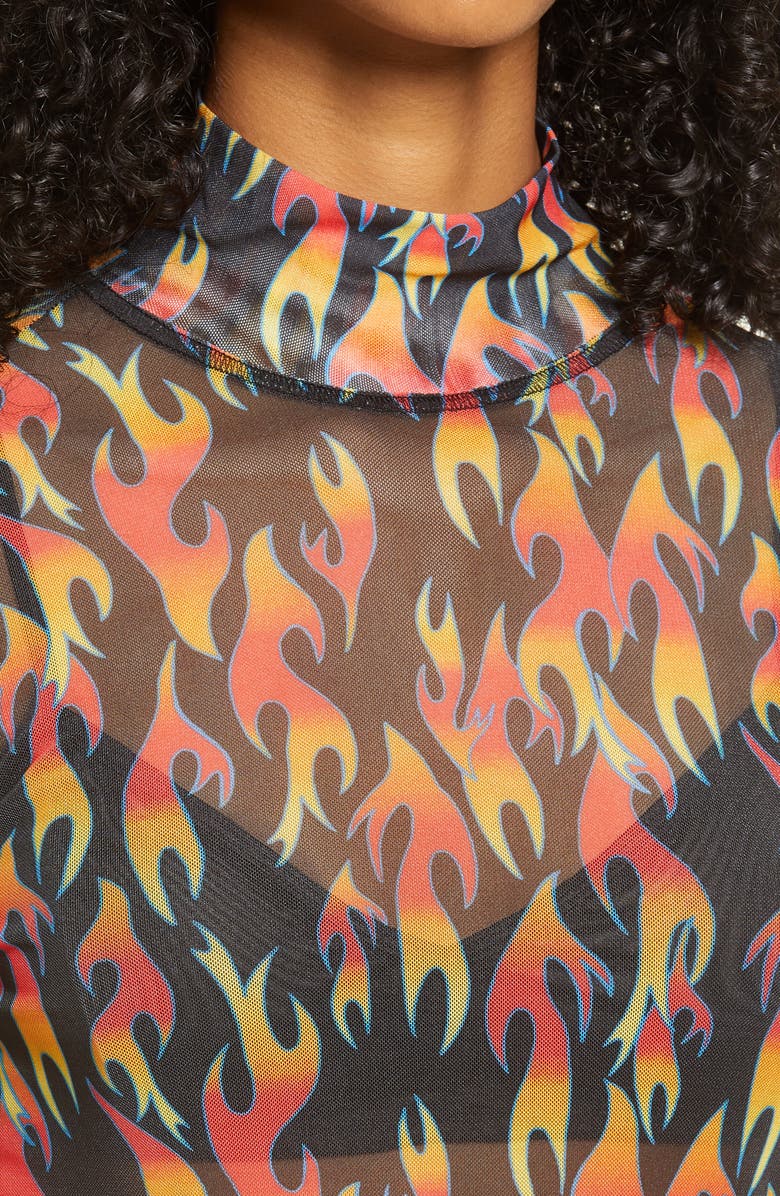 BP. Be Proud Pride Gender Inclusive Print Mesh Mock Neck Top, Alternate, color,