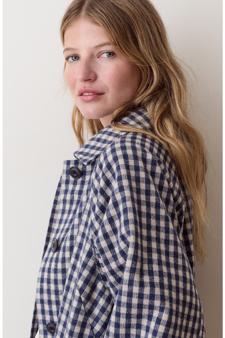 Hayes Gingham Trench Coat, Alternate, color, NAVY GINGHAM