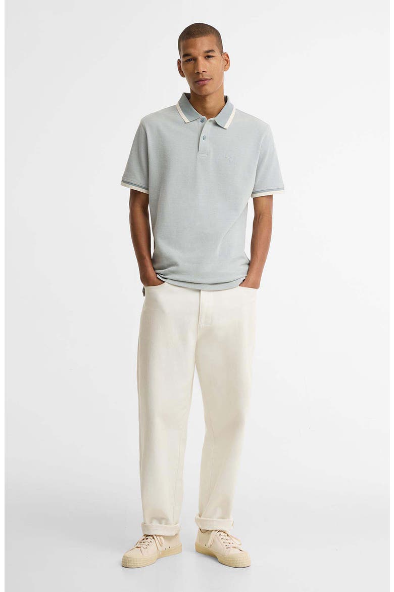 Barnard Contrast Collar Cotton Piqué Polo, Alternate, color, DUSTY SLATE