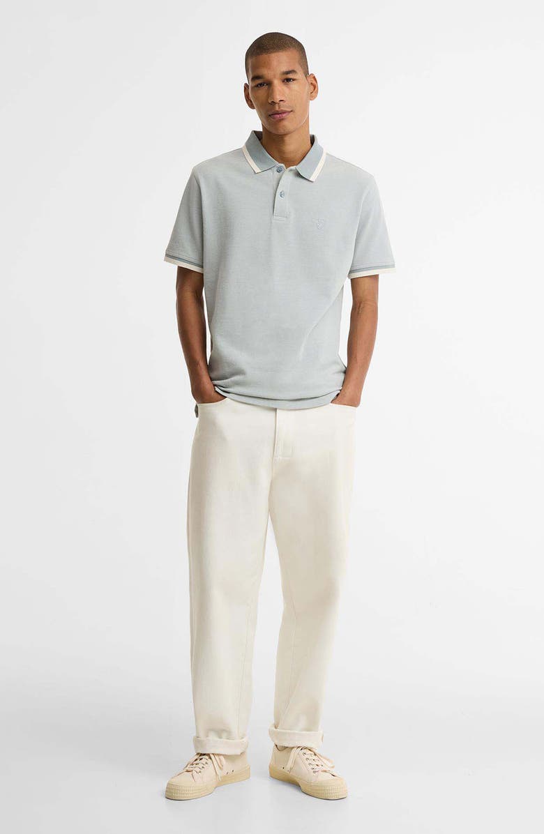 Barbour Barnard Contrast Collar Cotton Piqué Polo, Alternate, color, Dusty Slate