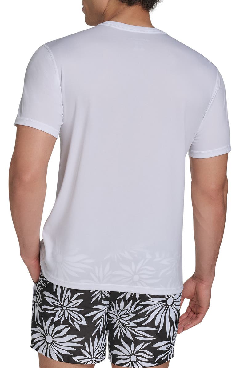 Calvin Klein Monogram Logo Short Sleeve Rashguard, Alternate, color, White
