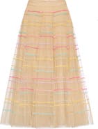 Maison Common Embroidered Tulle Skirt In Typical Macaron Colors