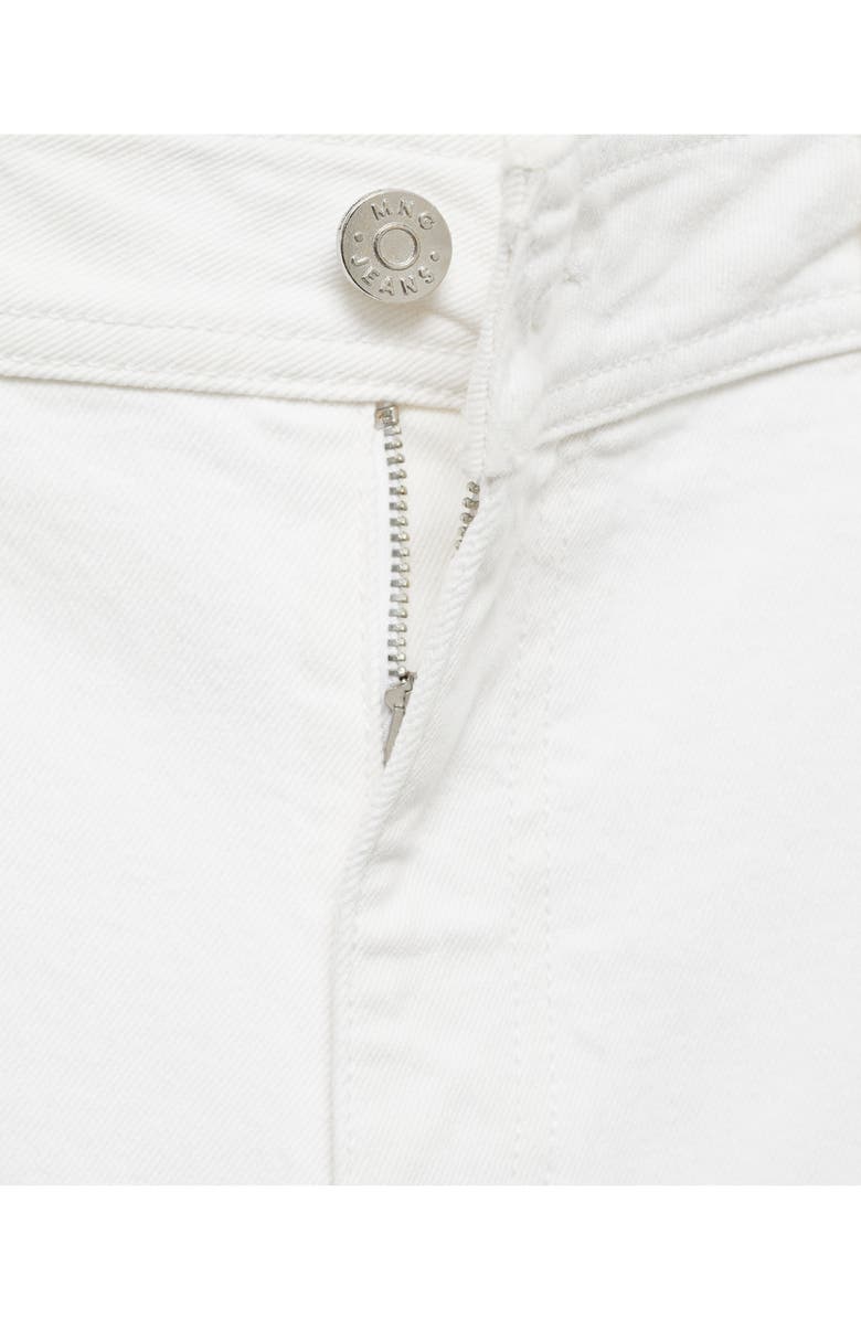 MANGO Catherin Raw Hem High Waist Wide Leg Culotte Jeans, Alternate, color, White