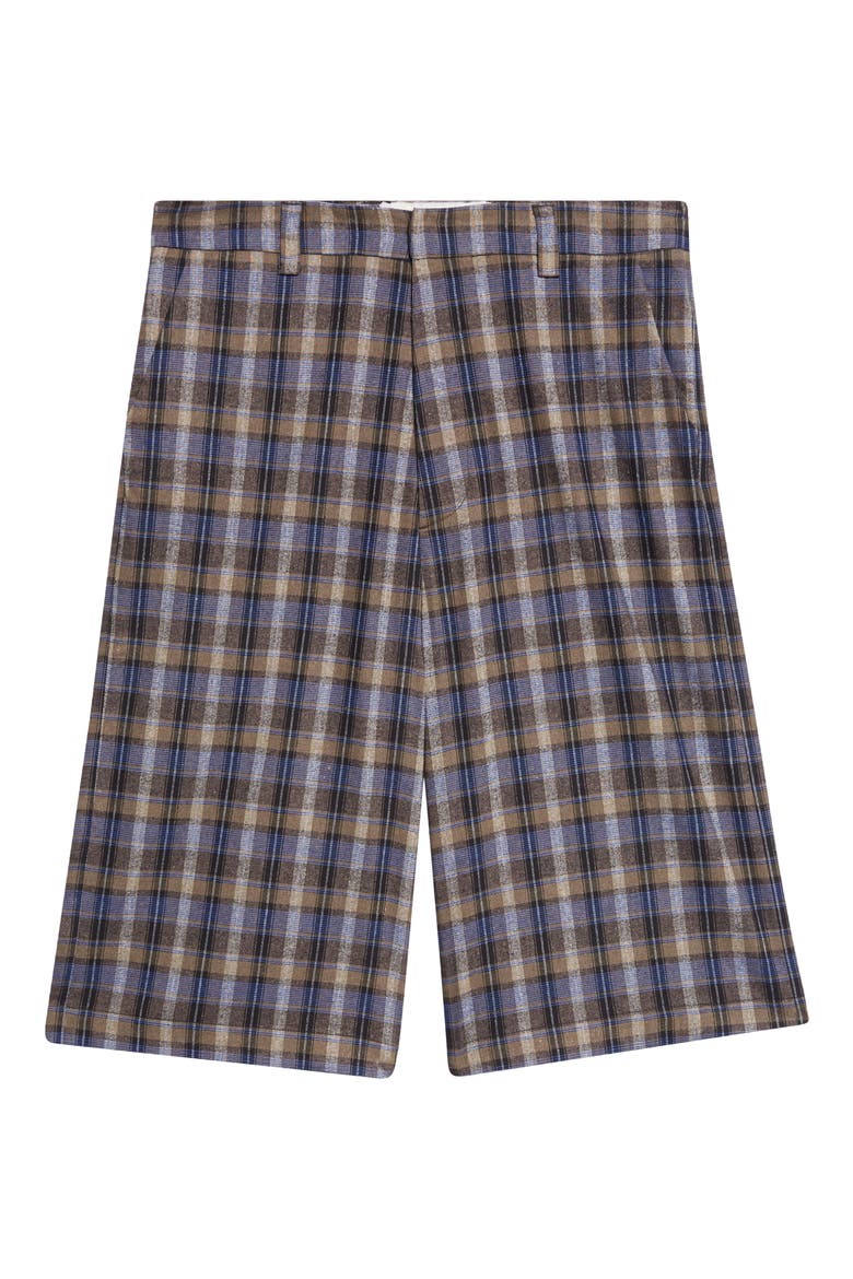Gender Inclusive Check Cotton Blend Shorts, Alternate, color, GREY CHECK