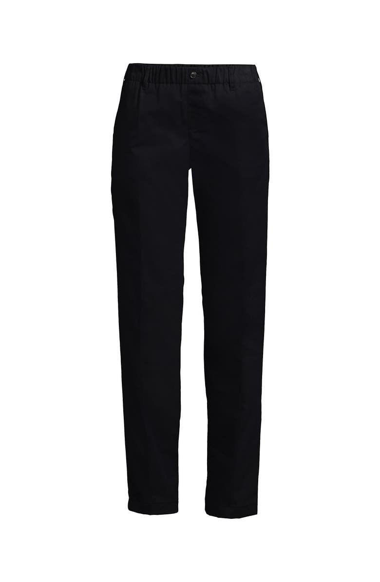 Lands' End School Uniform  Elastic Waist Pull-On Chino Pants, Alternate, color, Black