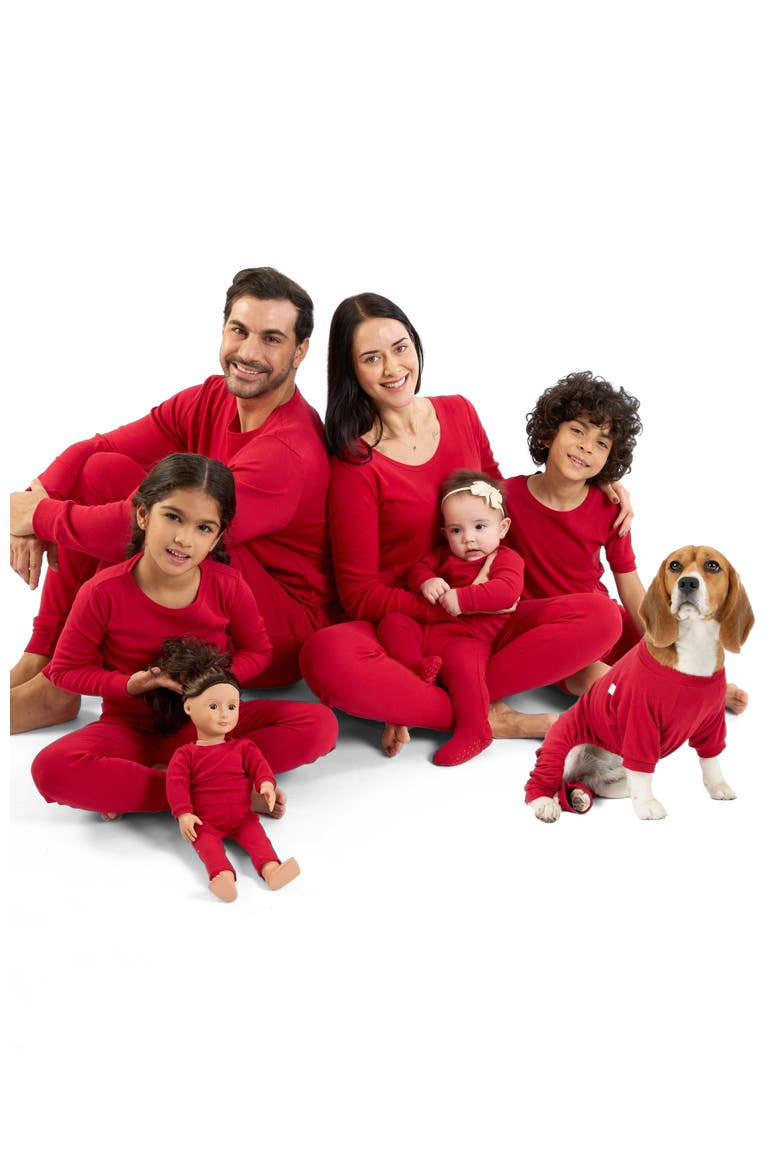 Women's Cotton Solid Matching Family Pajamas, Alternate, color, Red
