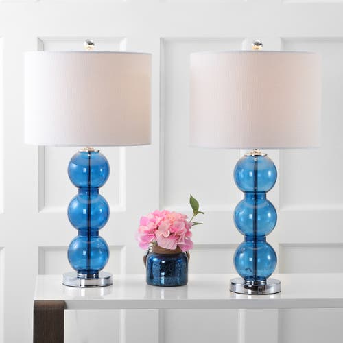 Jonathan Y Designs Set Of 2 Bella 27in Glass Triple-sphere Led Table Lamps