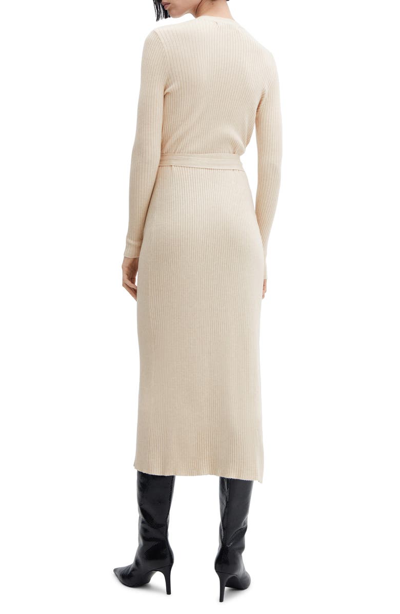 MANGO Long Sleeve Wrap Sweater Dress, Alternate, color, 