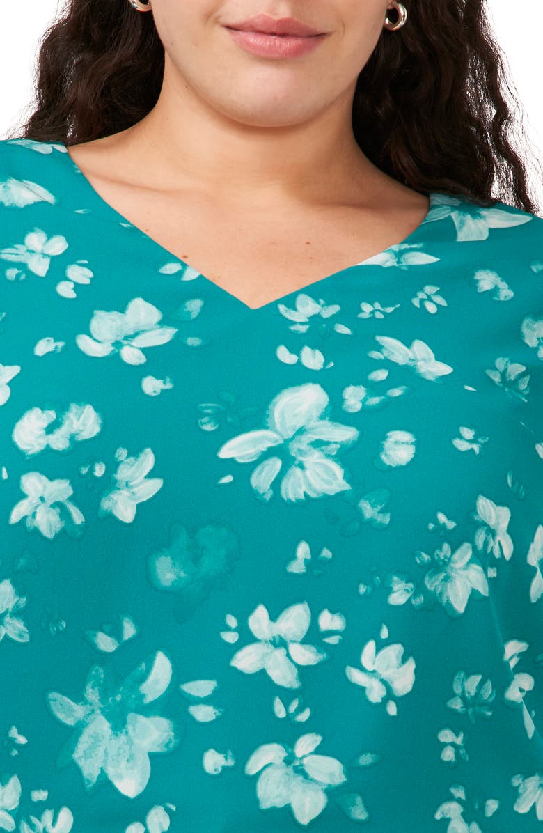 Halogen<sup>®</sup> Floral Print Ruffle Cuff Top, Alternate, color, 