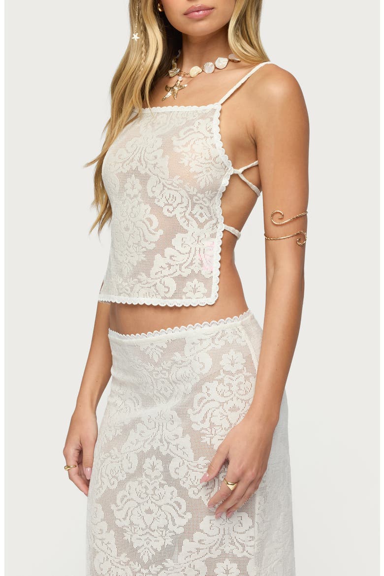 Violette Open Back Lace Camisole, Alternate, color, CREAM