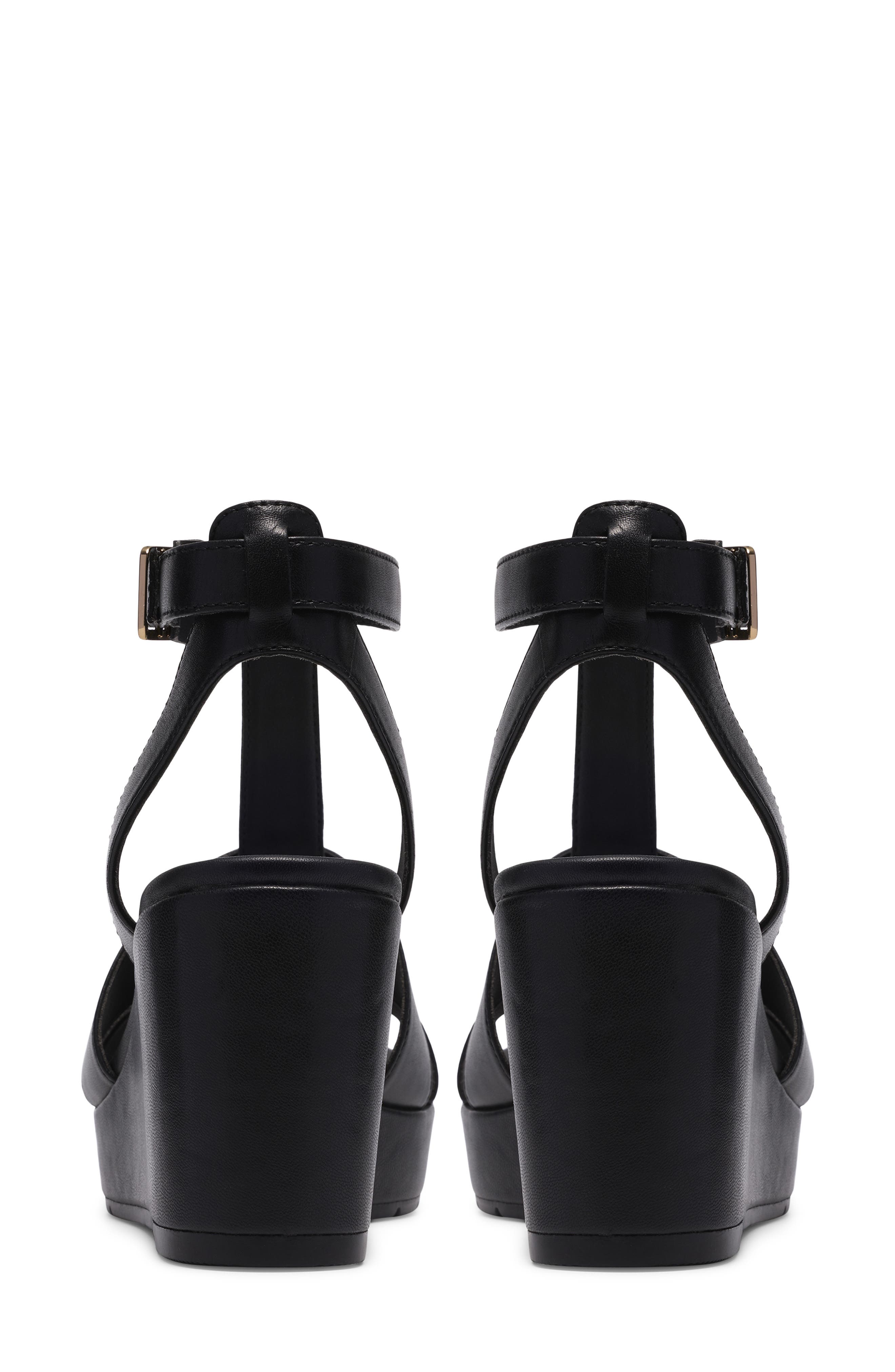 Clarks<sup>®</sup> Sabina Hope Platform Wedge Sandal, Alternate, color, Black Leather