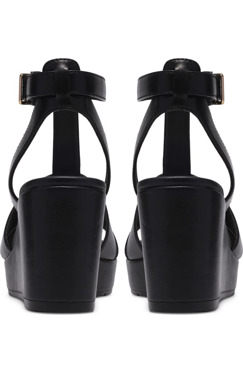 Clarks<sup>®</sup> Sabina Hope Platform Wedge Sandal, Alternate, color, Black Leather