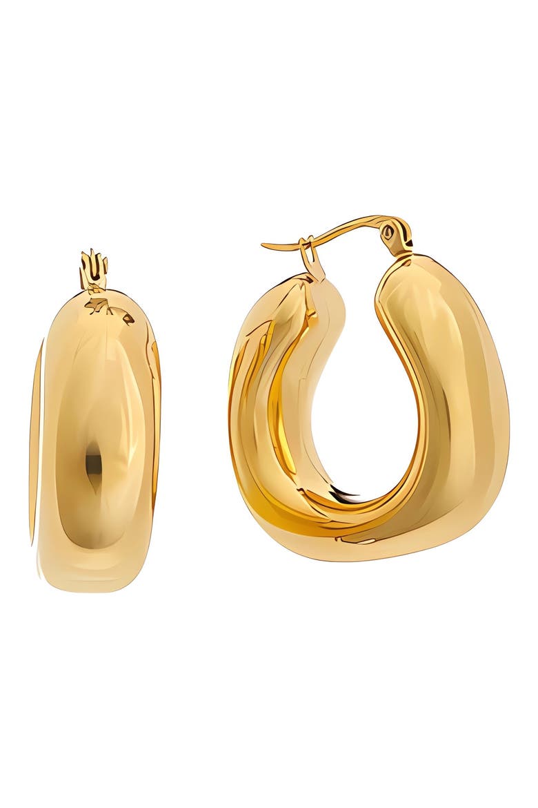 Chunky Hoop Earrings, Main, color, YELLOW