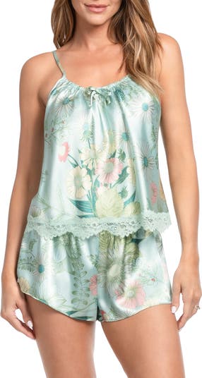 Stefani Floral Satin Camisole & Shorts Pajamas