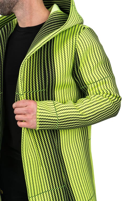 Maceoo Hooded Longline Jacket In Green