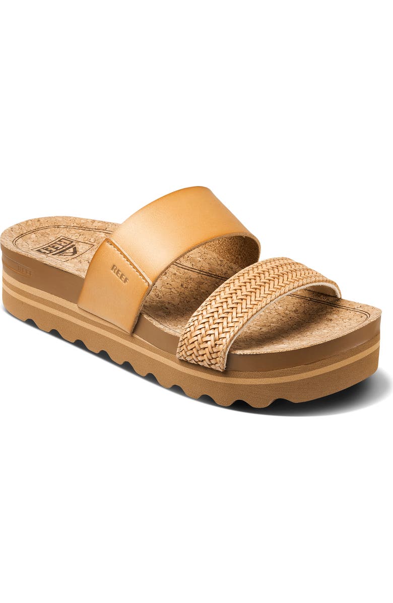 Reef Cushion Vista Hi Slide Sandal, Main, color, Natural Braid