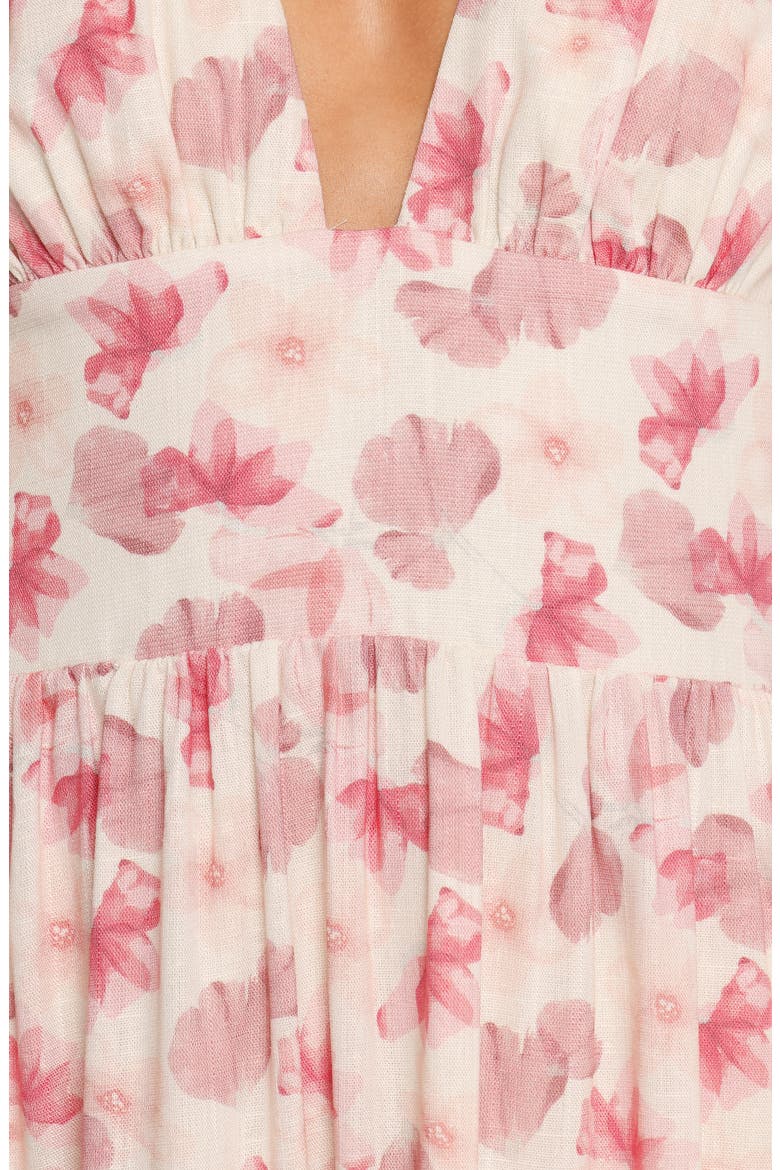 Clementine Puff Sleeve Minidress, Alternate, color, CREAM FLORAL