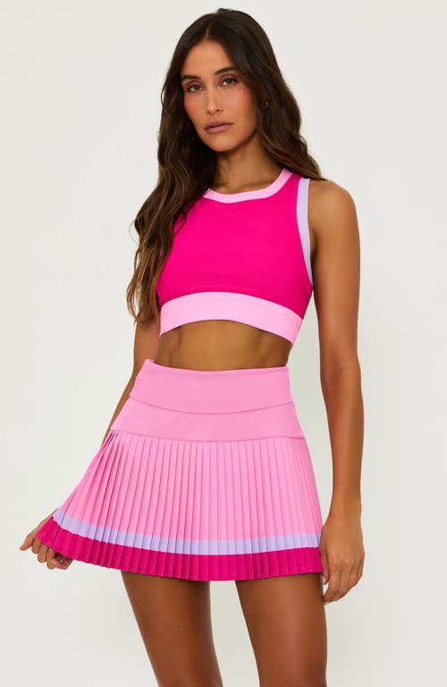 Beach Riot Gwen Colorblock Racerback Sports Bra In Raspberry